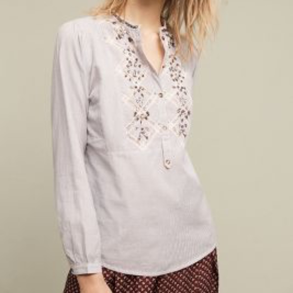 Anthropology Needlecraft Button-down